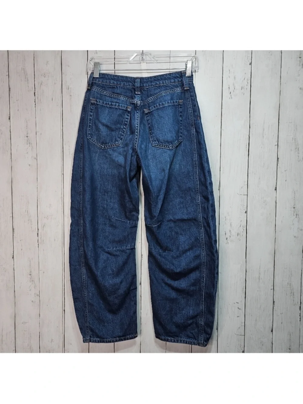 Gap Kids Girls Horseshoe Barrel Leg Blue 100% Cotton Denim Jeans Pockets Size 12